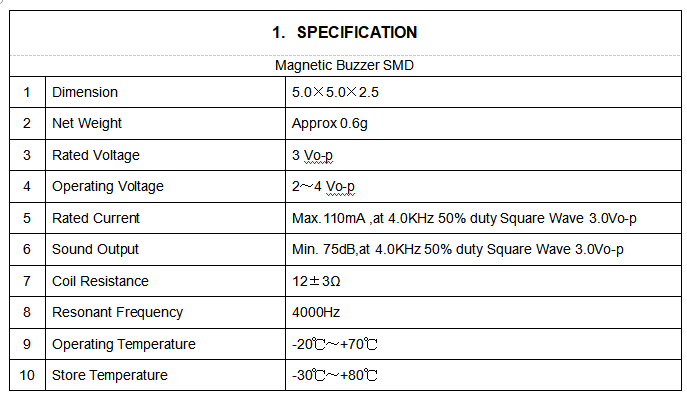 BM5025SZ SMD Electronicmagnetic buzzer